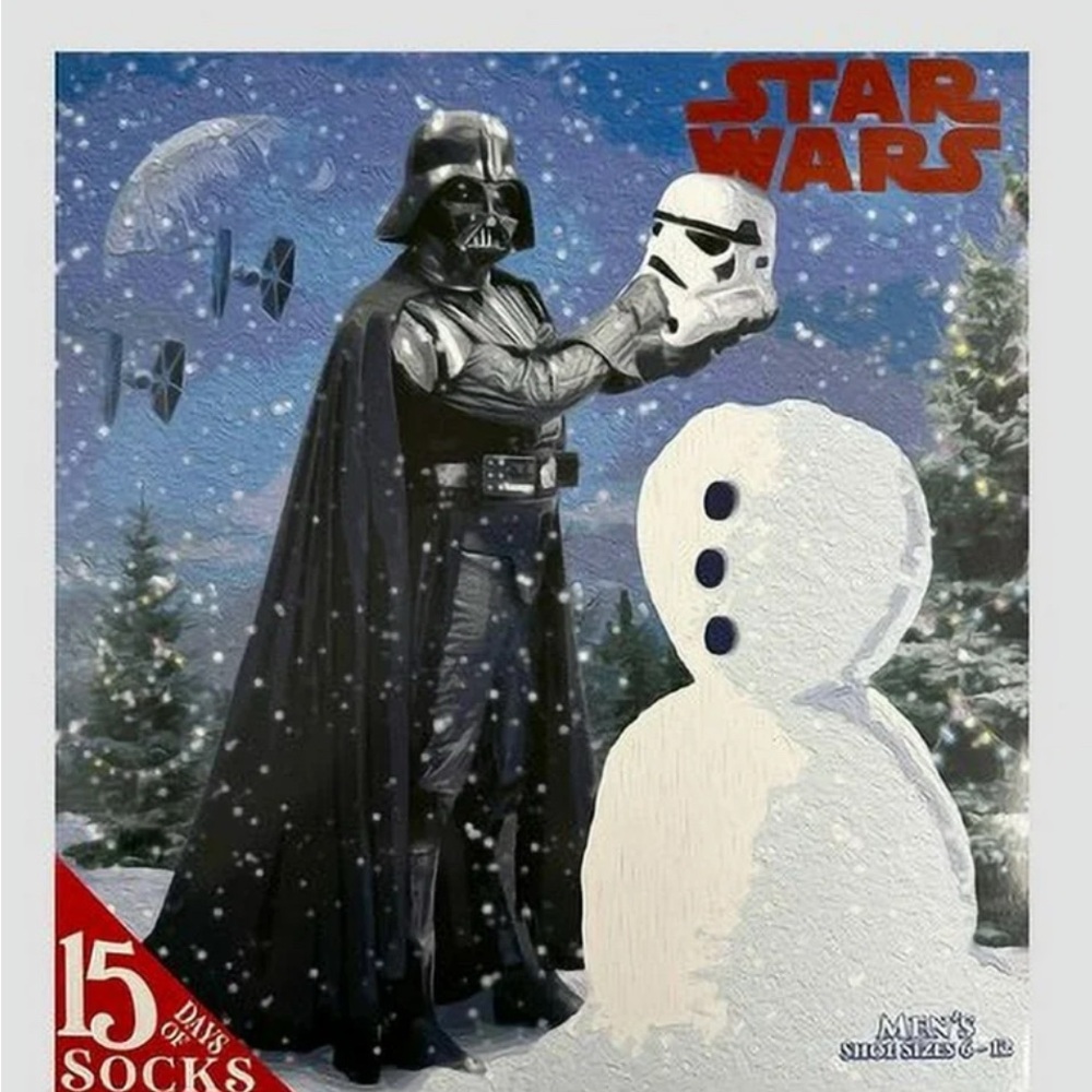 NEW Star Wars 15 Days of Socks Advent Calendar Christmas Size 6-12 Crew Low Cut